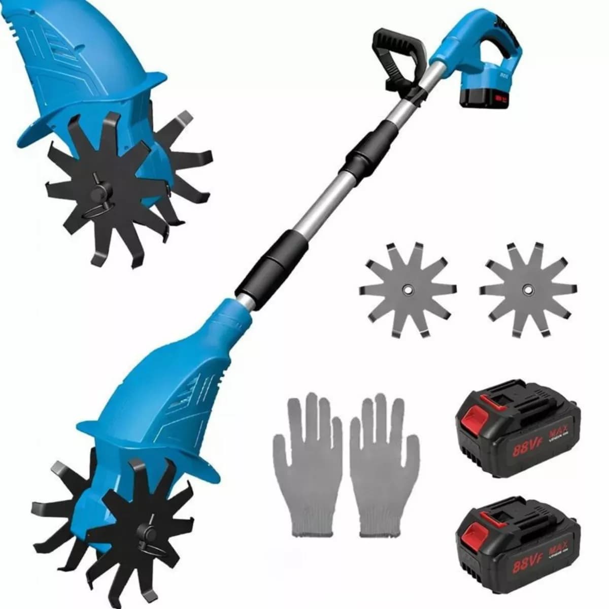 Акумуляторний ручний культиватор для розпушування та прополювання землі 2 АКБ 48V